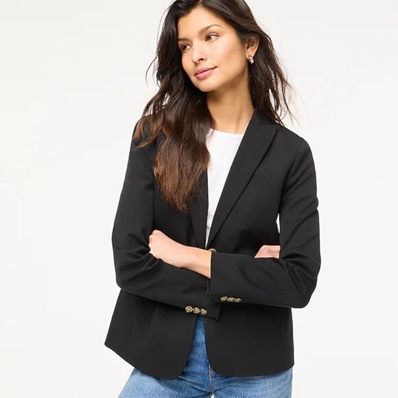J Crew Blazer 12 Schoolboy Black Corpcore Professional Business Office Work - Picture 12 of 12